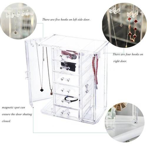 Jewellery Cosmetics Organiser Display Acrylic 6 Drawer Jewelry Rack