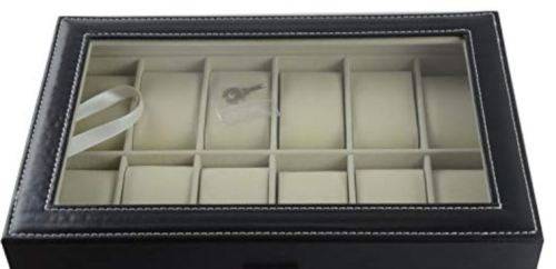 Watch Box Case 12 Slot Grids