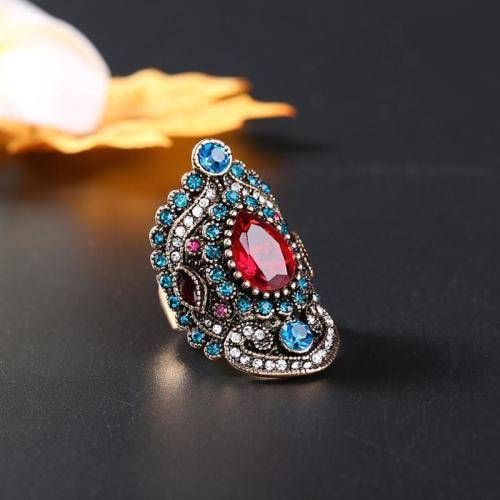 Beautiful Bohemian Crystal Ruby Ring