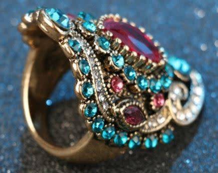 Beautiful Bohemian Crystal Ruby Ring