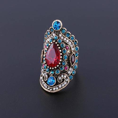 Beautiful Bohemian Crystal Ruby Ring