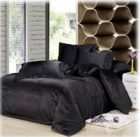 SATIN DUVET COVER SET QUEEN WHITE
