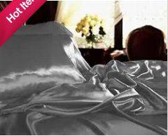 SATIN SHEET SET SILVER QUEEN