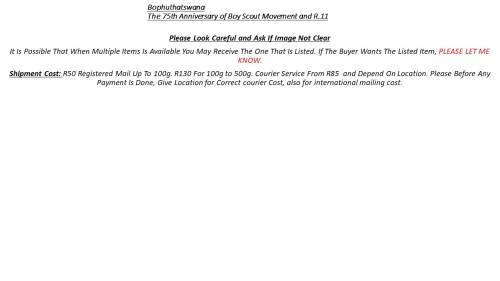 15. Bophutswana. 1982 The 75th Anniversary of Boy Scout Movement and 125th Anniversary of the Birth