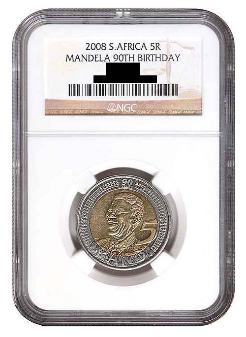 AU55 NGC GRADED - MANDELA 90TH BIRTHDAY R5 COINS (BID per COIN)