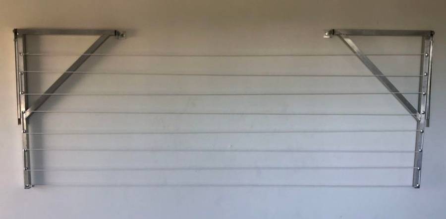 Washing line adjustable 1m to 3m Wall Mounted Fold Down
