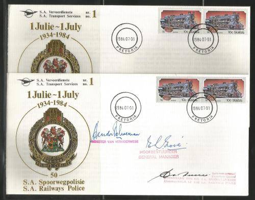 RSA FDC -SA Police nr 1 - Variety -signed and unsigned - both included.