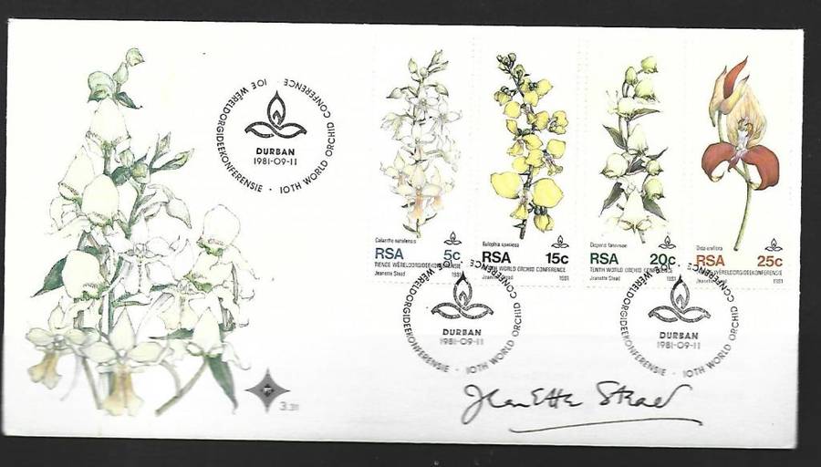 RSA FDC 3.31- World Orchid Conference -Variety - Signed - By designer of stamp
