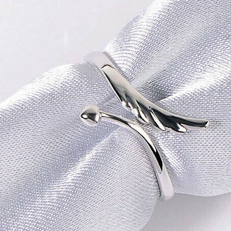 925 Silver filled Ring - feather