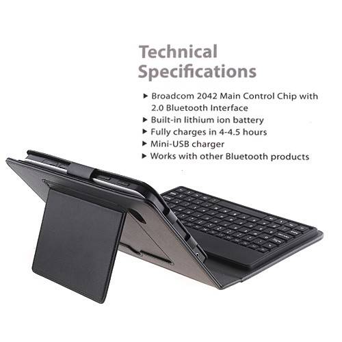 Samsung Galaxy Tab Bluetooth Wireless Keyboard w/ Protective Case - 8.9"