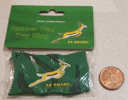 SPRINGBOK SA RUGBY RUBBER FLAG KEY RING