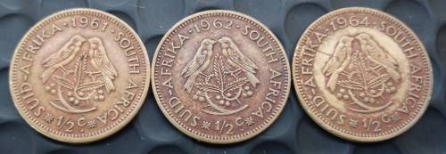 1/2 Cent  1961 + 1962 + 1964