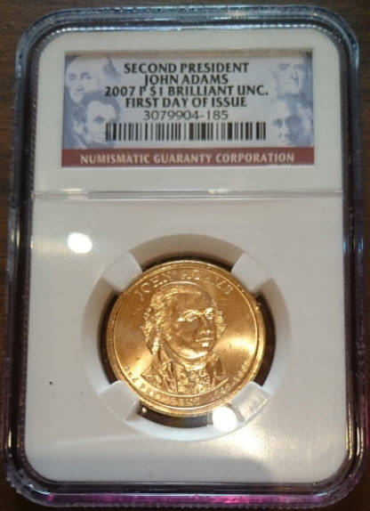 Second President John Adams 2007 Dollar - R1 Start