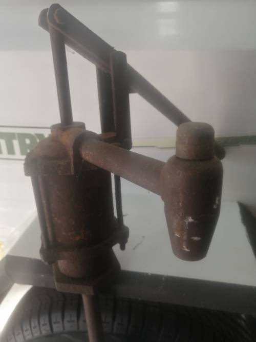 Very old diesel pump with a lot of patina