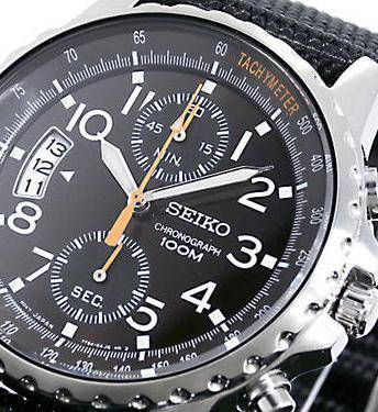 SEIKO MENS CHRONOGRAPH WIDE COLUMN DATE 100M TOUGH BAND BLACK DIAL WATCH++BEST VALUE FOR MONEY++