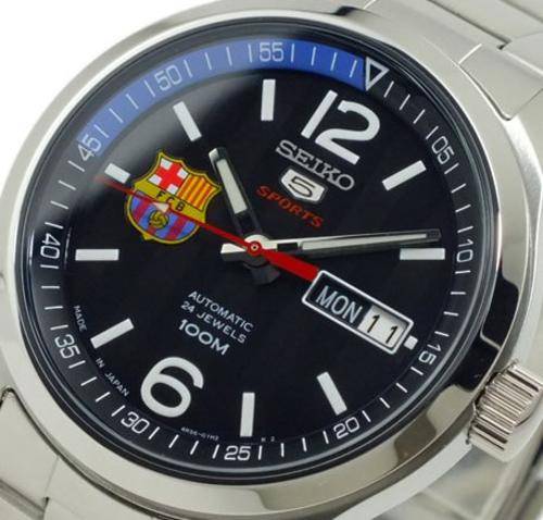 SEIKO AUTOMATIC MECHANICAL LATEST 24 JEWELS FC BARCELONA WATCH SRP301J1/w/BOX and PAPERS