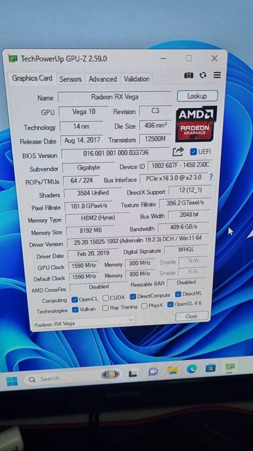 Gigabyte Radeon RX VEGA 56 GAMING OC 8G Graphics card - 8GB