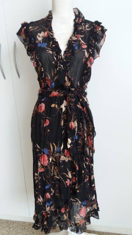 VINTAGE BLACK FLORAL DRESS