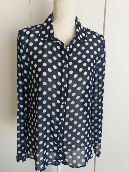 POLKA DOT NAVY BLOUSE