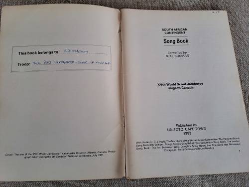 90 Songs for Scouts - South African Contingent Song Book