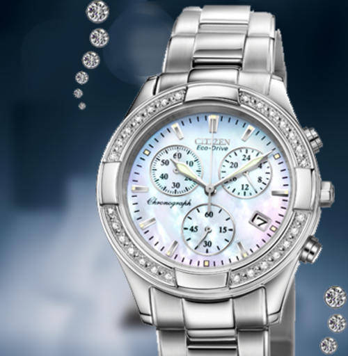 LATEST! CITIZEN LUXURY REGENT DIAMOND COLLECTION ECO-DRIVE WOMEN'S CHRONOGRAPH *ONLY I*