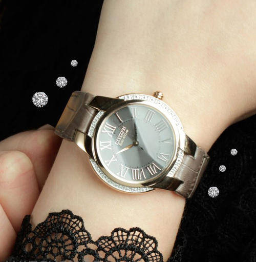 *MID-WINTER SALE*CITIZEN CIENA COLLECTION ECO-DRIVE WHITE DIAMOND STAINLESS STEEL WATCH *IMPORTED*