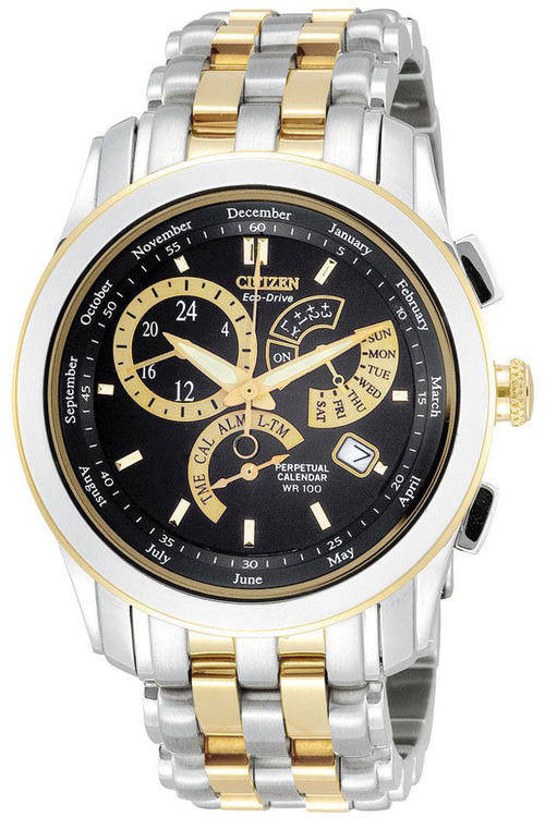 Top Class! CITIZEN ECO-DRIVE PERPETUAL CALENDAR CALIBRE B700 TW0-TONES STAINLESS STEEL CHRONOGRAPH