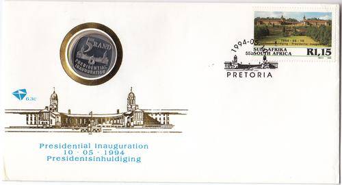 Proof 1994 RSA Inauguration coin on FDC 6.3C - Original Coin