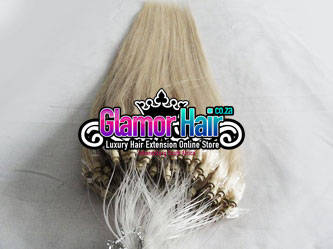 100 strands of  micro loop 20" long platinum blonde #613 colour 100% indian remy hair