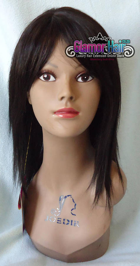 50% off! AAA+100% guaranteed brazilian human hair wig  black brown colour45cm long