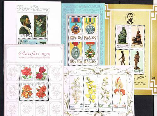South Africa - 10 Only Mint & Used Miniature Sheets as per 2 scans
