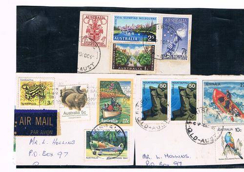 Australian Covers and Stamps on Paper as per 3 Scans