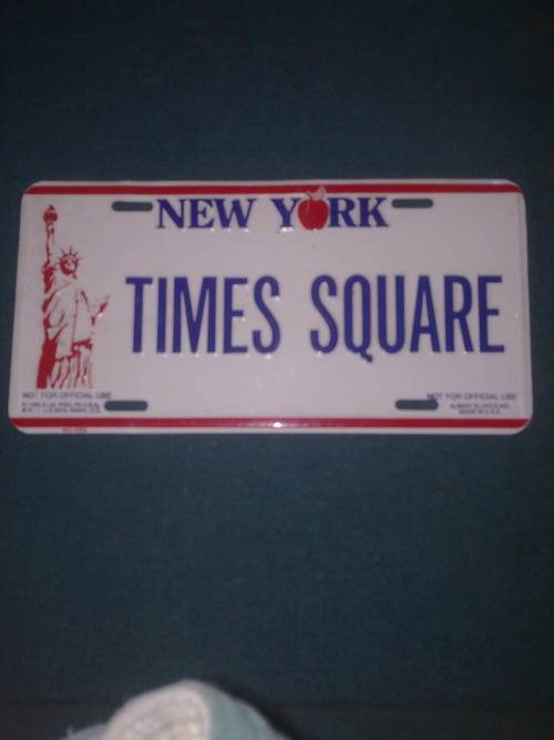New York Times Square Number Plate