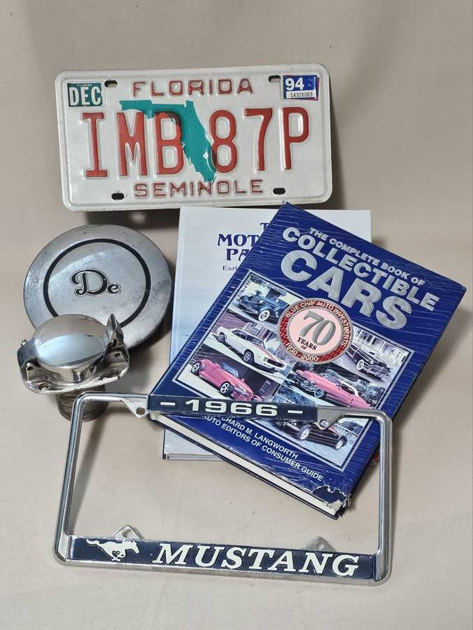 Vintage Car Collectibles - Racing Fuel Cap, De Soto 1928 Hubcap, Classic Car Books