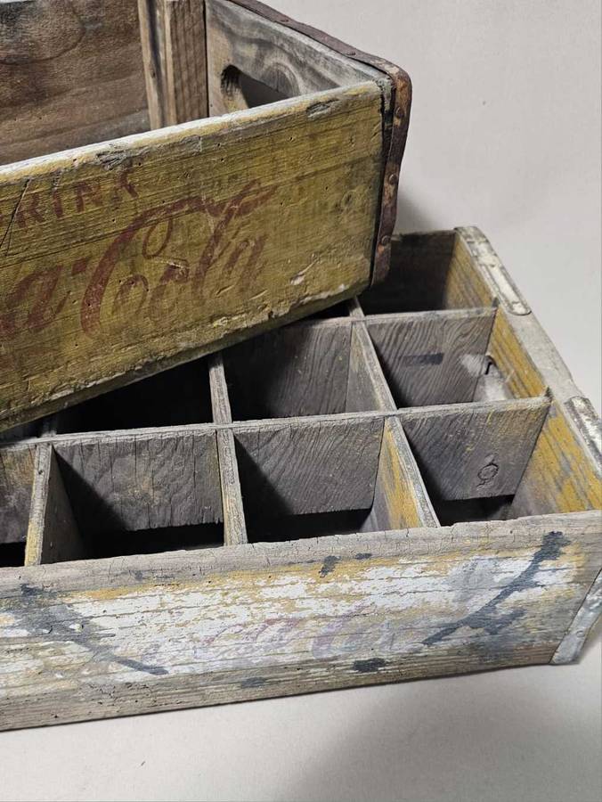 Vintage Coca Cola 1960`s Wooden Crates (x2)