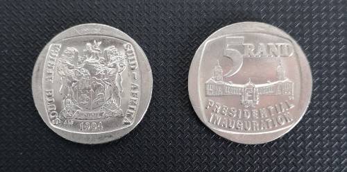 R5 South African Presidential Inauguration Coin 1994 x2