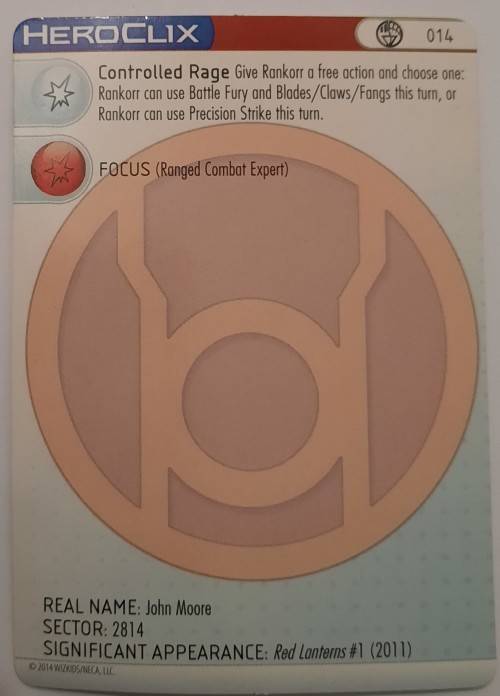 Heroclix War of light #14 Rankorr