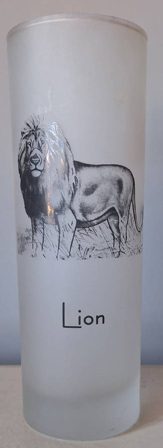 Big five themed glasses - Lion, Leopard, Rhino, Elephant, African buffalo 17cm tall