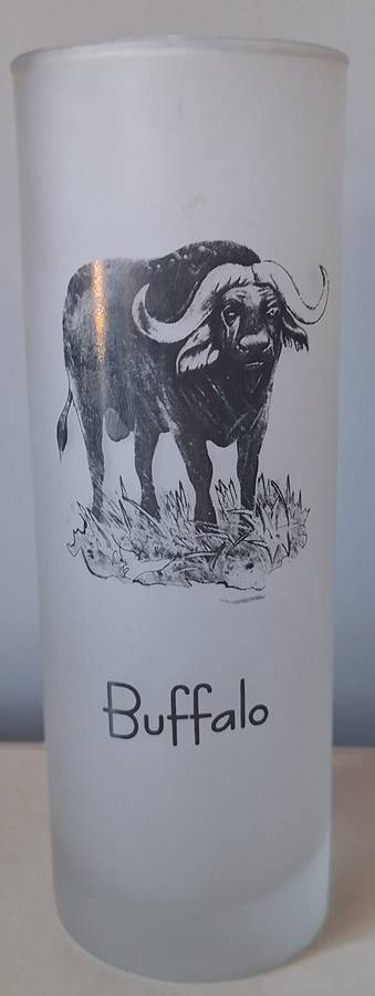 Big five themed glasses - Lion, Leopard, Rhino, Elephant, African buffalo 17cm tall