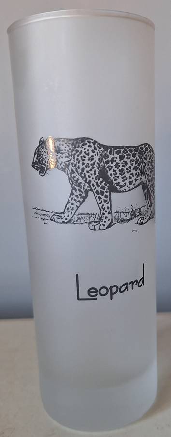 Big five themed glasses - Lion, Leopard, Rhino, Elephant, African buffalo 17cm tall
