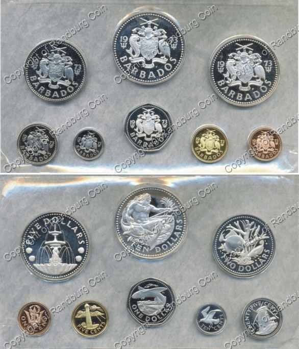 *#* Barbados 1973 Proof Set  - contains just under 60gr pure silver *#*
