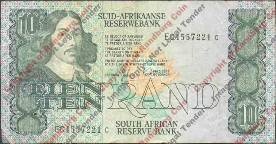 *#* GPC De Kock 3rd Issue - Ten Rand Note 1985 - F+ *#*