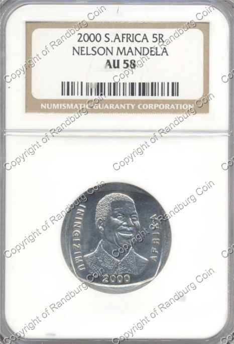 *#* 2000 UNC R5 Mandela AU 58 Slabbed *#*