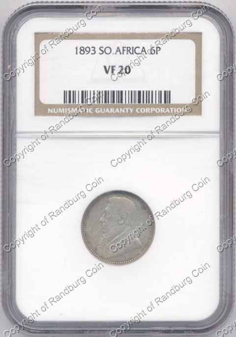 *#* 1893 SIXPENCE NGC SLABBED VF 20 *#*