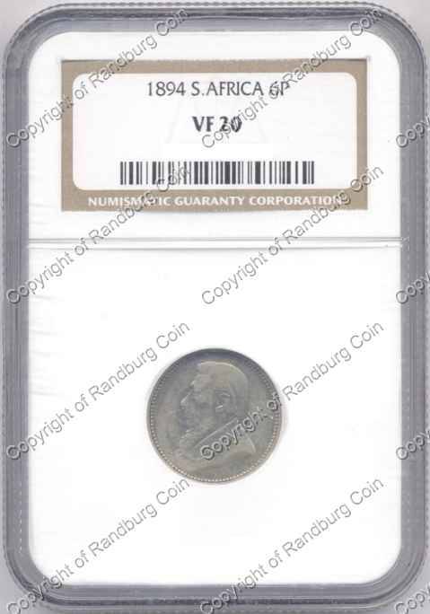 *#* 1894 SIXPENCE NGC SLABBED VF 20 *#*