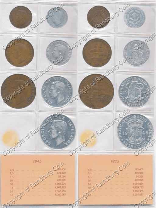 *#* 1945 SA Union Coins - as per images *#*