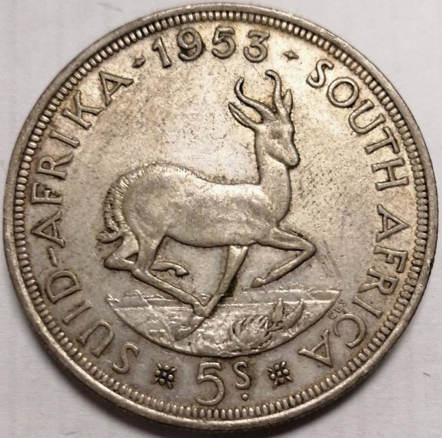 1953 Union of South Africa Five Shilling (5/-)