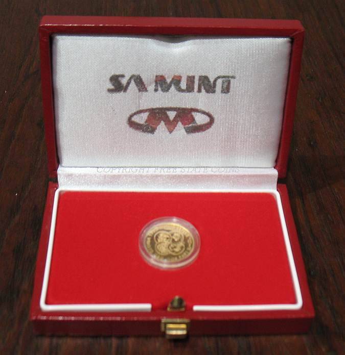 * 1992 Protea Coinage Commemorative 1/10 oz Proof Gold Coin *