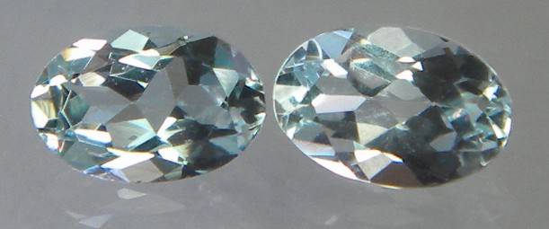 Stunning!! 0.83 twct. Natural Sky Blue Aquamarine Pair ~ NR!!