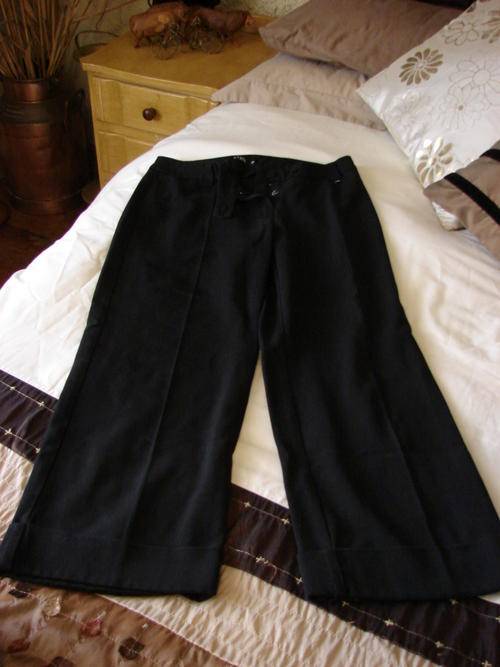 Black 3/4 JFK work trousers - lovely soft cotton - Size 30/32